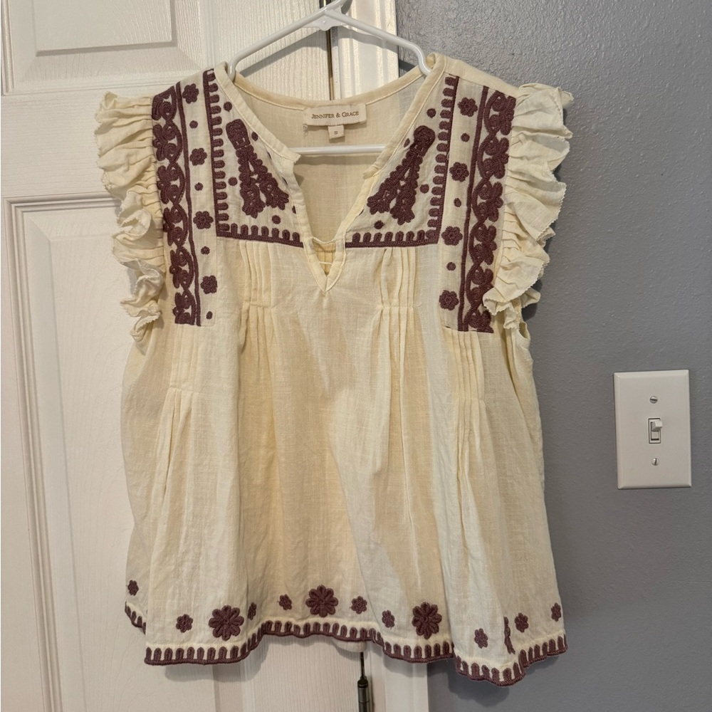 Embroidered Flower Top
